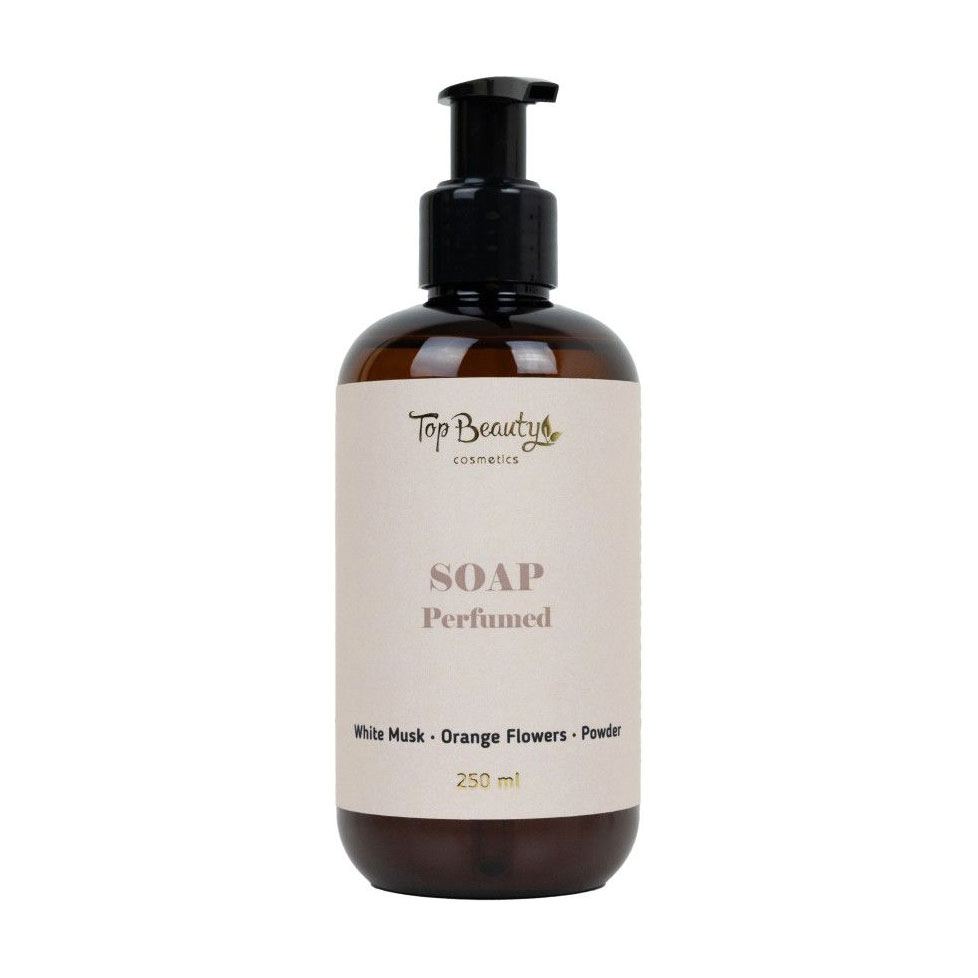 Парфумоване рідке мило для рук та тіла Top Beauty Soap Perfumed Білий мускус-Квіти апельсина-Пудра, 250 мл